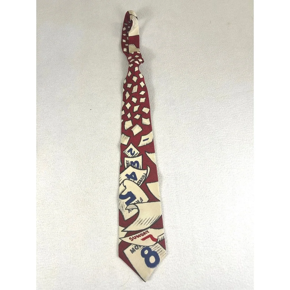 The Beatles Necktie Mens OS Red Eight Days A Week Novelty Graphic Print Tie